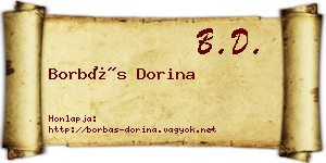 Borbás Dorina névjegykártya
